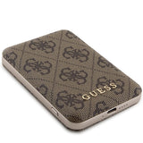Guess Powerbank induktiv 15W GUPB5FP4EMGW 5000mAh brun/brun 4G Læder Metal Logo MagSafe
