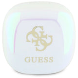 Guess Bluetooth hovedtelefoner GUTWSJ144ESH TWS + docking station hvid/hvid Iridescent 4G Printed Logo