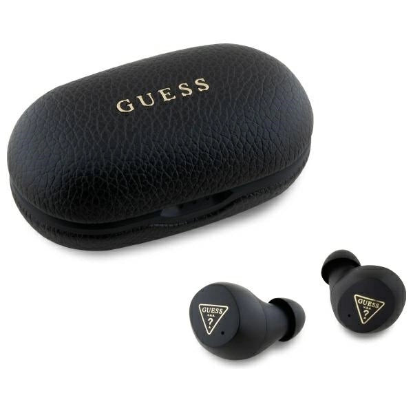 Guess Bluetooth hovedtelefoner GUTWSPGTSPSK TWS + docking station sort/sort Grained Classic Logo
