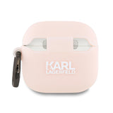 Karl Lagerfeld KLA4RUNCHP AirPods 4 cover lyserød Silicone Choupette Head 3D