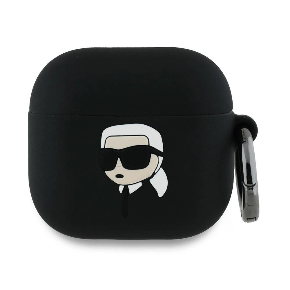 Karl Lagerfeld KLA4RUNIKK AirPods 4 cover sort/sort Silikon Karl Head 3D