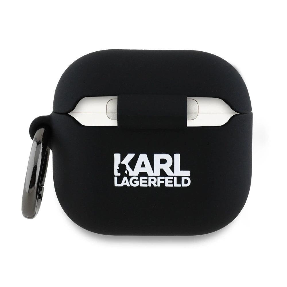Karl Lagerfeld KLA4RUNIKK AirPods 4 cover sort/sort Silikon Karl Head 3D