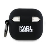 Karl Lagerfeld KLA4RUNIKK AirPods 4 cover sort/sort Silikon Karl Head 3D