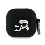 Karl Lagerfeld Silikon Karl & Chaupette Head 3D Case til AirPods 4 - sort