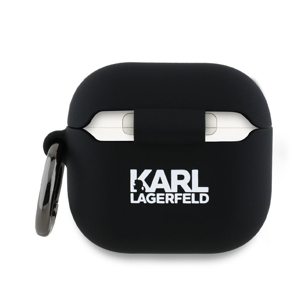 Karl Lagerfeld Silikon Karl & Chaupette Head 3D Case til AirPods 4 - sort