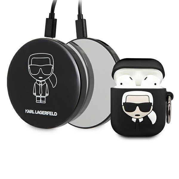 Karl Lagerfeld Ikonik Case til AirPods + Powerbank - sort