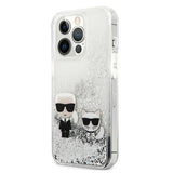 Karl Lagerfeld Liquid Glitter Karl&Choupette case for iPhone 13 Pro / 13 6.1" - silver