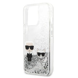 Karl Lagerfeld Liquid Glitter Karl&Choupette case for iPhone 13 Pro / 13 6.1" - silver