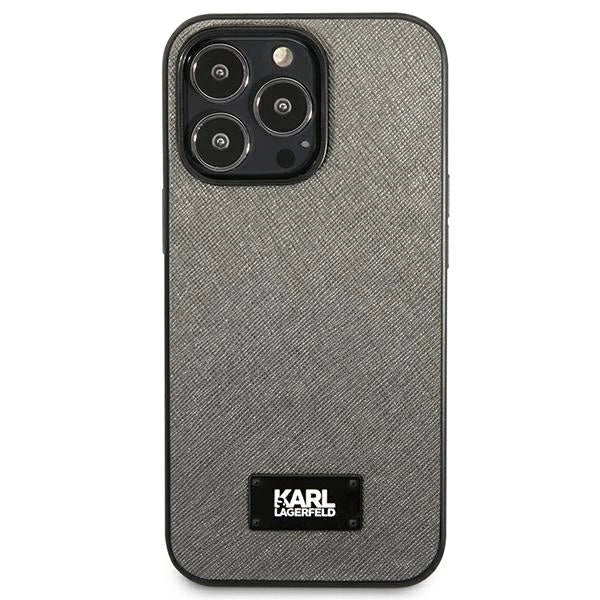 Karl Lagerfeld Saffiano Plaque case for iPhone 13 Pro / 13 6.1" - silver