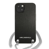 Karl Lagerfeld Leather Textured and Chain Case for iPhone 13 / 14 / 15 6.1" - Black