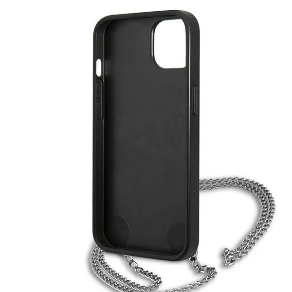Karl Lagerfeld Leather Textured and Chain Case for iPhone 13 / 14 / 15 6.1" - Black