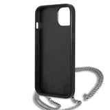 Karl Lagerfeld Leather Textured and Chain Case for iPhone 13 / 14 / 15 6.1" - Black