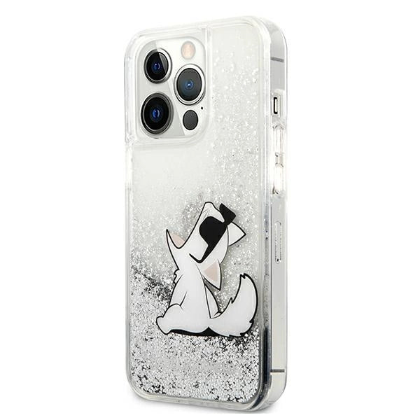 Karl Lagerfeld Liquid Glitter Choupette Fun case for iPhone 13 Pro Max 6.7" - silver