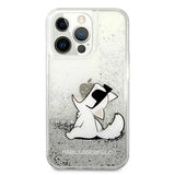 Karl Lagerfeld Liquid Glitter Choupette Fun case for iPhone 13 Pro Max 6.7" - silver
