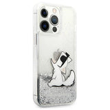 Karl Lagerfeld Liquid Glitter Choupette Fun case for iPhone 13 Pro Max 6.7" - silver