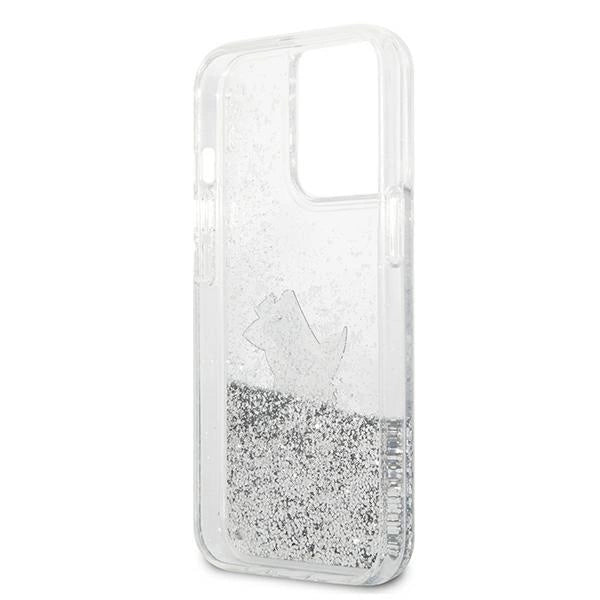 Karl Lagerfeld Liquid Glitter Choupette Fun case for iPhone 13 Pro Max 6.7" - silver
