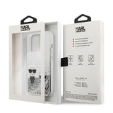 Karl Lagerfeld Liquid Glitter Karl&Choupette case for iPhone 13 Pro Max 6.7" - silver