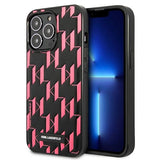Karl Lagerfeld Monogram Plaque iPhone 13 Pro Max 6.7" Case - Pink