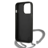 Karl Lagerfeld Leather Textured and Chain Case for iPhone 13 Pro Max 6.7" - Black