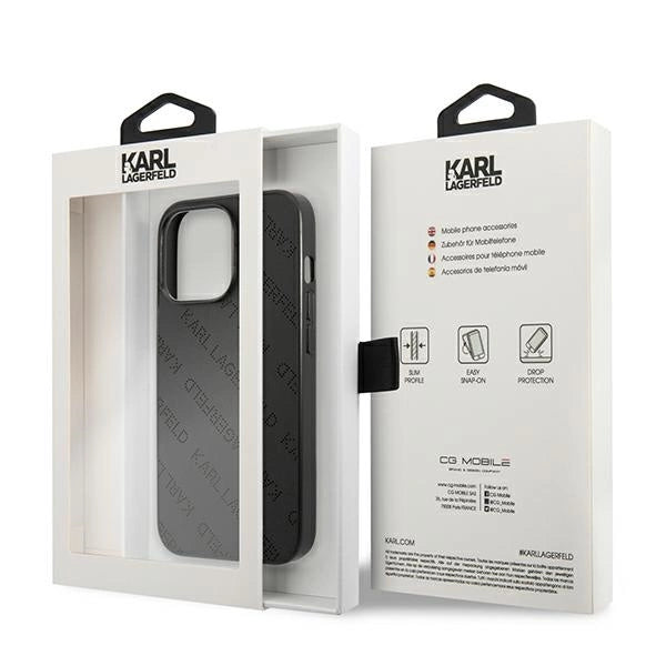 Karl Lagerfeld Perforated Allover iPhone 13 Pro Max 6.7" Case - Black