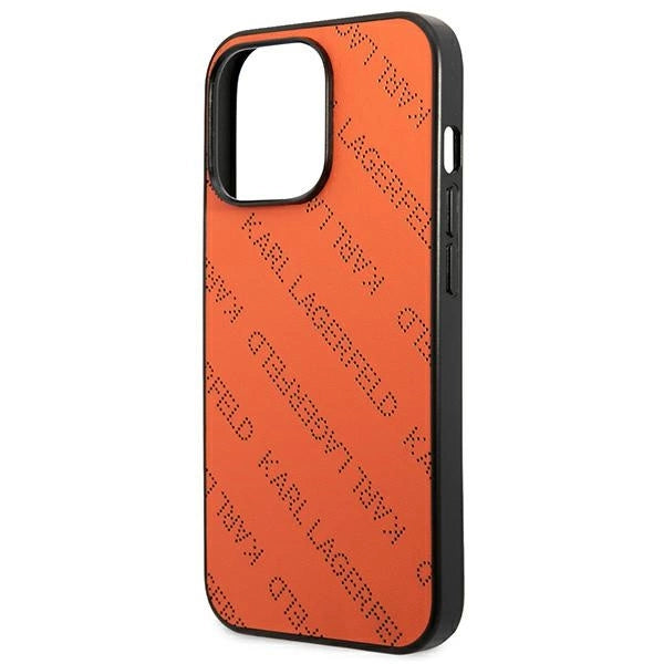 Karl Lagerfeld Perforated Allover iPhone 13 Pro Max 6.7" Case - Orange
