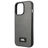 Karl Lagerfeld Saffiano Plaque Case for iPhone 13 Pro Max 6.7" - Silver