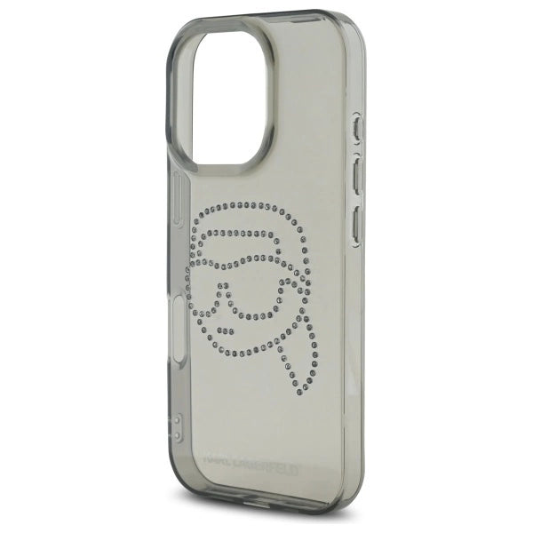 Karl Lagerfeld KLHCP16XHKHDCELK iPhone 16 Pro Max 6.9" black/black hardcase IML Rhinestones Karl Head