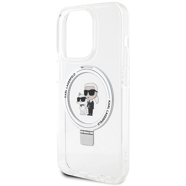 Karl Lagerfeld KLHMP15LHMRSKCH iPhone 15 Pro 6.1" white/white hardcase Ring Stand Karl&Choupette MagSafe