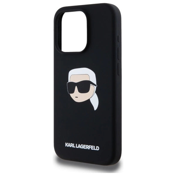 Karl Lagerfeld KLHMP15LSKHPPLK iPhone 15 Pro 6.1" black/black hardcase Silicone Karl Head Print MagSafe