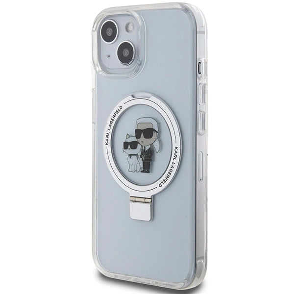 Karl Lagerfeld KLHMP15SHMRSKCH iPhone 15 / 14 / 13 6.1" white/white hardcase Ring Stand Karl&Choupette MagSafe