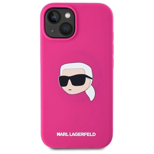Karl Lagerfeld KLHMP15SSKHPPLF iPhone 15 6.1" fuchsia/fuschia hardcase Silicone Karl Head Print MagSafe