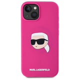 Karl Lagerfeld KLHMP15SSKHPPLF iPhone 15 6.1" fuchsia/fuschia hardcase Silicone Karl Head Print MagSafe