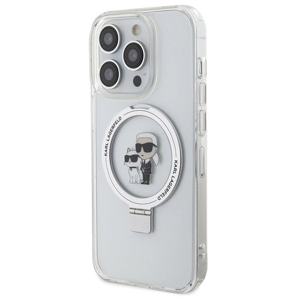 Karl Lagerfeld KLHMP15XHMRSKCH iPhone 15 Pro Max 6.7" white/white hardcase Ring Stand Karl&Choupette MagSafe