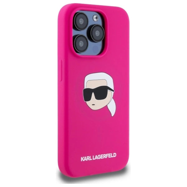Karl Lagerfeld KLHMP15XSKHPPLF iPhone 15 Pro Max 6.7" fuchsia/fuschia hardcase Silicone Karl Head Print MagSafe