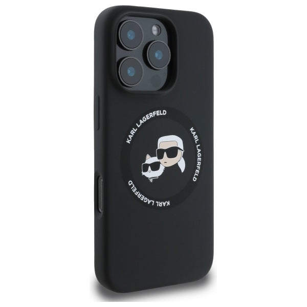 Karl Lagerfeld KLHMP16XSKCHTCK iPhone 16 Pro Max 6.9" sort/sort hardcase Silikon Karl&Choupette Heads MagSafe