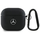 Mercedes MEA4CSLBK AirPods 4 cover sort/sort Læder Metal Logo