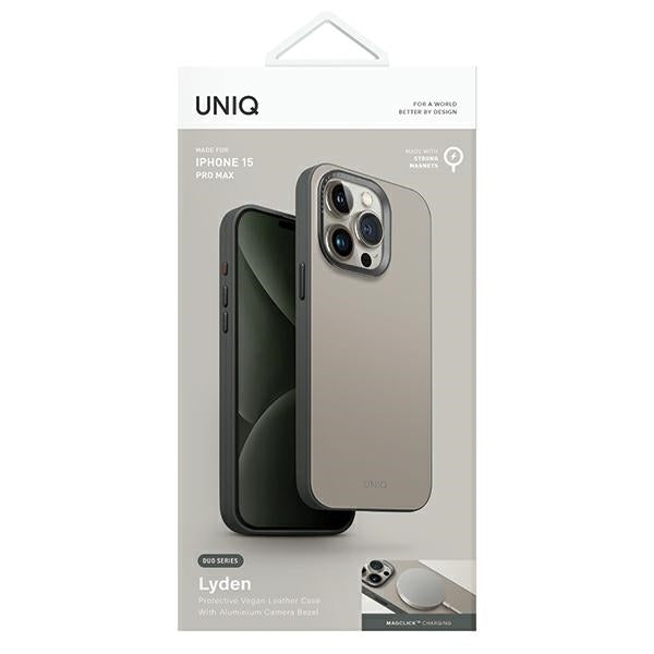 Uniq Lyden DS iPhone 15 Pro Max 6.7" Magclick Opladningsanlæg beige-grøn/ivory-lichen grøn