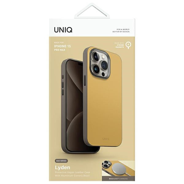 Uniq Lyden DS iPhone 15 Pro Max 6.7" Magclick Opladningsfoder gul-grå/kanarygul-flintgrå