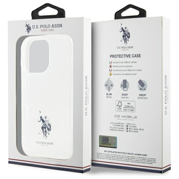 US Polo USHCP15XUSMT iPhone 15 Pro Max 6.7" Clear/Transparent IML Printed Double Horse Logo