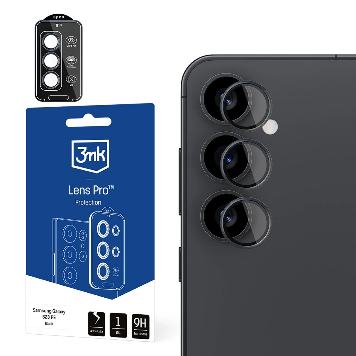 Kamera objektiv glas 3mk Lens Protection Pro Black til Samsung Galaxy S25