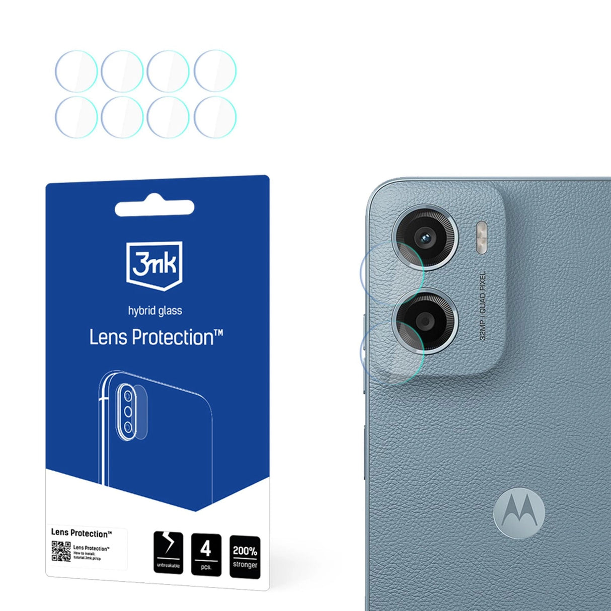 3mk Lens Protection Hybrid Camera Lens Glass til Motorola Moto E15