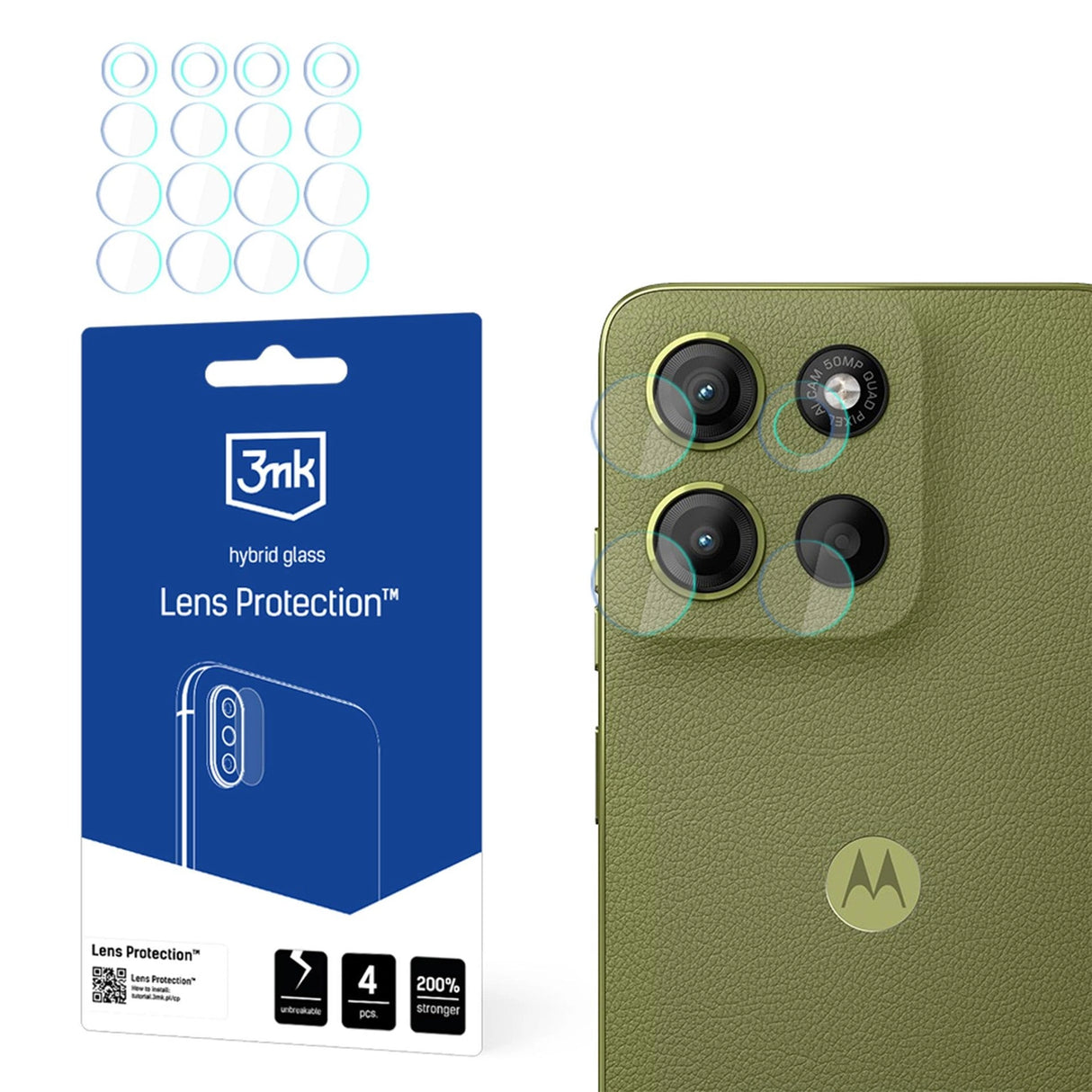 3mk Lens Protection Hybrid Camera Lens Glass til Motorola Moto G15 / G15 Power