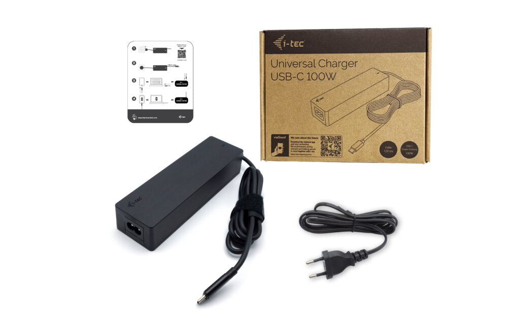 i-tec CHARGER-C100W strømadapter og vekselret Indendørs 100 W Sort
