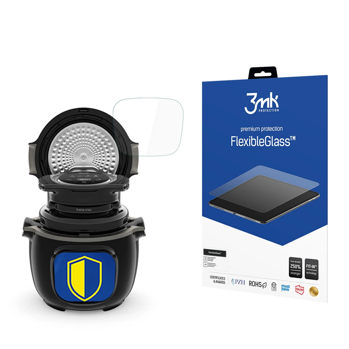 Hybridglas 3mk FlexibleGlassTM på Tefal Cook4Me Touch CY9128 / Touch Pro CY9431