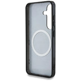 Guess 4G Baggrund Guld Elektrobelagt Peony mønster MagSafe-hylster til Samsung Galaxy S25 sort