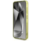 Guess 4G Glitter Triangle Buttons MagSafe Case for Samsung Galaxy S25 Brown