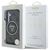 Guess 4G Glitter Triangle Buttons MagSafe Case for Samsung Galaxy S25 Plus Black