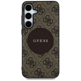 Guess 4G Round Patch Classic Logo MagSafe Case for Samsung Galaxy S25 Plus Brown