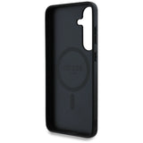 Guess 4G Round Patch Classic Logo MagSafe Case for Samsung Galaxy S25 Plus Brown