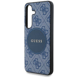 Guess 4G Round Patch Classic Logo MagSafe case for Samsung Galaxy S25 Plus blue